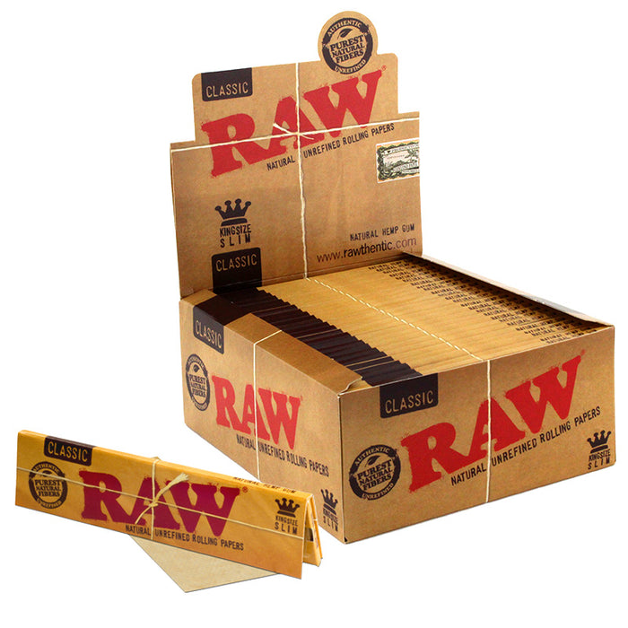 RAW CLASSIC KING SIZE SLIM PAPERS 32pk (50pcs)