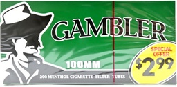 GAMBLER TUBES 100s MENTHOL PRE-PRICED 200ct- SLEEVE (5pcs)